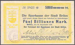 Kreissparkasse, 5 Bio. Mark 25.09.1923. I- Bis II+ Dießner. 087.2. - [11] Emissions Locales