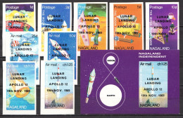 LABEL Nagaland MNH Overprinted Imperforated Set And SS, Apollo 12 - Otros & Sin Clasificación