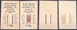 Fritz Nolte, Wollwarenfabrik, 2x 5 Pfg. O.D. Dünner Karton. II-III. Tieste 1555.05.01. - [11] Emissions Locales