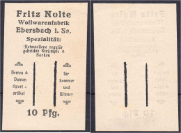 Fritz Nolte, Wollwarenfabrik, 10 Pfg. O.D. Dünner Karton. II-III. Tieste 1555.05.02. - [11] Emissions Locales