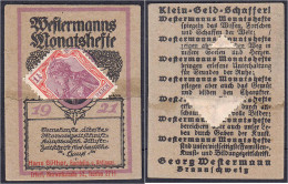 Günther, Buchhandlung Und Antiquariat, 1 1/4 Pfg. O.D. Karton Mit In Schlitze Gesteckter Briefmarke. III. Tieste 1755.03 - [11] Emissions Locales