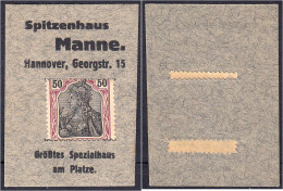 Manne, Spitzenhaus, 50 Pfg. O.D. Karton Mit Eingeschobener Briefmarke. I-II. Tieste 2795.50.01. - [11] Emissions Locales