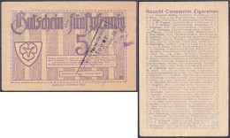 Norddeutsche Gutschein- Und Reklame Gesellschaft E.G.m.b.H., 5 Pfg. 1.10.1920 - 1.11.1920. II-III, Einriss. Tieste 2795. - [11] Emissions Locales