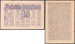 Norddeutsche Gutschein- Und Reklame Gesellschaft E.G.m.b.H., 10 Pfg. 1.10.1920 - 1.11.1920. III, Kl. Einriss U. Fehlstel - [11] Emissions Locales