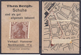 Then Berg - Schuhe, 5 Pfg. O.D. Karton Mit In Schlitze Gesteckter Briefmarke. II. Tieste 2795.65.01. - [11] Emissions Locales