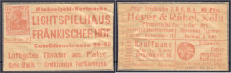 Lichtspielhaus Fränkischer Hof, 10 Pfg. 1921. Port-Briefmarke In Pergaminhülle. II. Tieste 3565.080.01. - [11] Emissions Locales