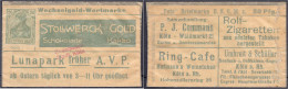 Stollwerck Gold, Schokolade, Kakao, 20 Pfg. 1921. Port-Briefmarke In Pergaminhülle. II. Tieste 3565.110.02. - [11] Emissions Locales
