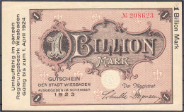 Stadt, 1 Bio. Mark November 1923. II-III, Kl. Einriss Und Nadelstich. Dießner. 769.1. - [11] Emissioni Locali