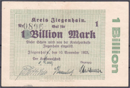 Kreis, 1 Billion Mark 10.11.1923, Ohne Wz. III. Dießner. 801. - [11] Emissions Locales