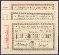 Stadt, 1 U. 2x 5 Bio. Mark 5.11.1923 - 25.12.1923. Ohne Wz. II. Dießner. 805. 2,5. - [11] Local Banknote Issues
