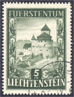 5 Fr. Schloss Vaduz 1952, Sauber In Gestempelter Erhaltung. Mi. 250,-€. Michel 309. - Autres & Non Classés