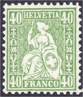 40 C. Sitzende Helvetia 1862/1881, Sauber In Tadelloser Postfrischer Erhaltung. Mi. 3.200,-€. Michel 26. - Sonstige & Ohne Zuordnung