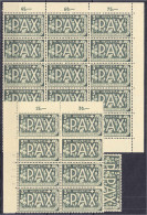 3 Fr. PAX 1945, Einmal 15er Und Eine 8er Einheit, Sowie Zwei Einzelmarken In Postfrischer Luxuserhaltung. Mi. 1.750,-€.  - Other & Unclassified
