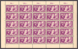10 Fr. PAX 1945, Kompletter 25er Bogen In Postfrischer Erhaltung. Mi. 3.750,-€. Michel 459 (25x). - Sonstige & Ohne Zuordnung