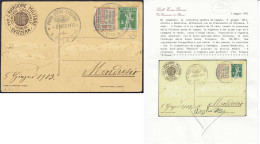 25 C. Flugpost Lugano-Mendrisio 1913, Sauber Auf Karte Befördert Lugano-Mendrisio, Bedarfserhaltung. Fotobefund Diena. M - Autres & Non Classés