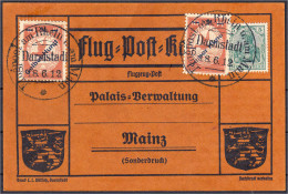 1 M. Auf 10 Pf. Flugpostmarke 1912, Zwei Werte Auf Karte, Einer Davon Mit Aufdruckfehler ,,HUNA" Statt ,,HUND". Mi. 700, - Autres & Non Classés