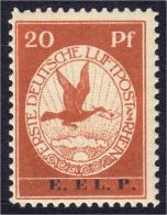 20 Pf. Flugpost (E.E.L.P) 1912, Sauber In Postfrischer Erhaltung, Unsigniert. Mi. 450,-€. Michel VI. - Autres & Non Classés