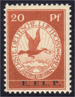 20 Pf. Flugpost (E.E.L.P) 1912, Sauber In Postfrischer Erhaltung, Unsigniert. Mi. 450,-€. Michel VI. - Other & Unclassified