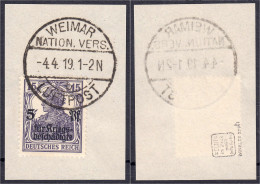 15+5 Pf. Kriegsbeschädigtenhilfe 1919, Traumhaft Entwertet Auf Briefstück, Farbe ,,b" (schwärzlichblauviolett), Tiefst G - Autres & Non Classés
