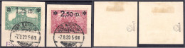 1.25 Auf 1 M. + 2.50 Auf 2 M. Freimarken 1920, Je Gestempelt Auf Briefstücken, Nr. 116 In Der Type ,,II" Und Nr. 118 Far - Autres & Non Classés