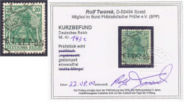 20 Pf. Freimarke 1920, Gestempelt In Der Farbe ,,c". Kurzbefund Tworek BPP>einwandfrei<. Mi. 130,-€. Michel 143 C. - Autres & Non Classés