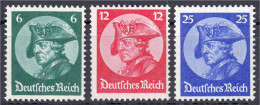 Friedrich Der Große 1933, Kpl. Satz In Postfrischer Erhaltung, Unsigniert. Mi. 320,-€. Michel 479-481. - Autres & Non Classés
