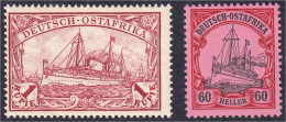 1 Rupie + 60 Heller Freimarken 1901/1905, Zwei Werte In Postfrischer Erhaltung Auf Sieger-Kärtchen. Mi. 255,-€. Michel 1 - Afrique Orientale