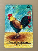 Singapore SMRT TransitLink Metro Train Subway Ticket Card, 1993 Zodiac Year Of The Rooster, Set Of 1 Used Card - Singapour