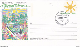 Australia 1989 A89 Melbourne Street 60c Aerogramme FDC 13-02-1989 - Ganzsachen