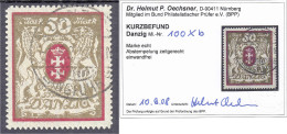 50 M Großes Staatswappen 1922, Wasserzeichen 2 X B, Lilarot/gold, Zeitgerechte Entwertung. Kurzbefund Dr. Oechsner BPP & - Autres & Non Classés
