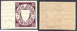 55 Pf. Staatswappen Im Oval 1937, Ungezähnter Probedruck In Postfrischer Luxuserhaltung, Die Farbe Zinnoberrot (Wappen)  - Sonstige & Ohne Zuordnung