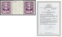50 M. + 100 M. Freimarken 1923, Postfrisches Zwischenstegpaar, Besteht Aus Der Mi.-Nr. 23 X, Einem Ungezähntem Waagerech - Altri & Non Classificati