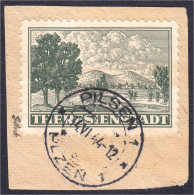 Theresienstadt 1943, Sauber In Gestempelter Erhaltung Auf Briefstück, Geprüft Gilbert. Mi. 500,-€. Michel 1. - Besetzungen 1938-45