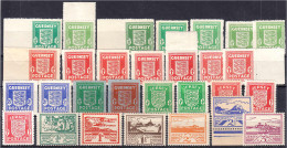 1/2 P. - 3 P Freimarken 1941/1943, In Den Hauptnummern Komplette Zusammenstellung Mit Allen Möglichen Farben Und Typen I - Occupazione 1938 – 45