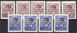 0.50 L. Auf 3 Din. - 20 L. Auf 4 Din. 1943, Kompletter Satz In Ungebrauchter Erhaltung Mit Falz. Mi. 340,-€. Michel 1-9. - Occupation 1938-45