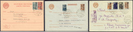 Freimarken Der Sowjetunion (Pleskau) 1941, Fünf Gestempelte Werte Auf Karte/Ganzsache, Geprüft Keiler/Krischke BPP. Mich - Occupazione 1938 – 45