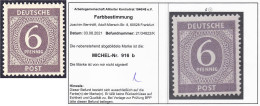 6 Pf. Freimarke (Ziffern) 1946, Postfrische Luxuserhaltung, Farbe ,,b" (schwarzviolettgrau). Fotobefund Bernhöft (2021). - Sonstige & Ohne Zuordnung