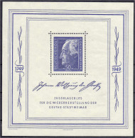 Goethe-Block 1949, Sauber In Postfrischer Erhaltung. Mi. 220,-€. Michel Block 6. - Sonstige & Ohne Zuordnung