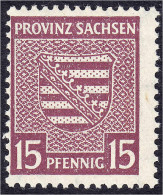 15 Pf. Freimarke (Provinzwappen) 1945, Postfrische Luxuserhaltung, Wasserzeichen ,,X". Mi. 280,-€. Michel 80 X A. - Autres & Non Classés