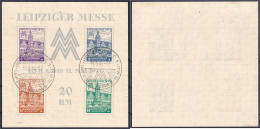 Leipziger Messe-Block 1946, Gestempelt, Tiefst Geprüft Ströh BPP. Mi. 350,-€. Michel Block 5 Y A. - Autres & Non Classés