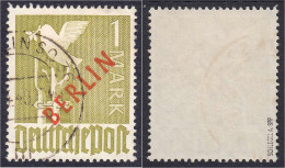 1 Mark Rotaufdruck 1949, Sauber Gestempelt, Geprüft Schlegel BPP. Mi. 550,-€. Michel 33. - Other & Unclassified