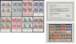 10 Pf. - 80 Pf. Deutsche Bauwerke 1964, Kompletter Viererblocksatz In Gestempelter Luxuserhaltung. Fotobefund Schlegel B - Autres & Non Classés