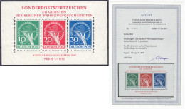 Währungsgeschädigten-Block 1949, Postfrische Luxuserhaltung. Fotoattest Schlegel BPP >Die Erhaltung Ist Einwandfrei&l - Autres & Non Classés