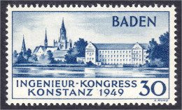 30 Pf. Ingenieur-Kongress (Konstanz II) 1949, Sauber In Postfrischer Erhaltung, Type ,,II", Unsigniert. Mi. 650,-€. Mich - Autres & Non Classés