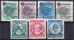 Deutsches Rotes Kreuz Und 200. Geburtstag Von J. W. Von Goethe 1949, Zwei Gestempelte Sätze, Alle Bestens Geprüft Schleg - Autres & Non Classés