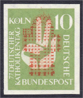 10 Pf. Deutscher Katholikentag 1956, Postfrische Luxuserhaltung, Ungezähnt, Tadellose Erhaltung. Interessantes Exemplar  - Sonstige & Ohne Zuordnung