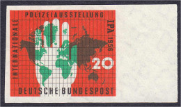 20 Pf. Internationale Polizeiausstellung 1956, Ungezähnter Probedruck In Postfrischer Luxuserhaltung Mit Rechtem Seitenr - Autres & Non Classés