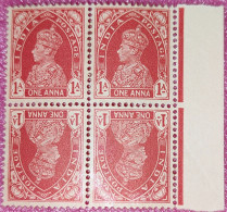 Br India King George VI, 1a Carmine Tete-bech Block MNH Inde - 1936-47 Roi Georges VI