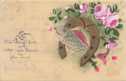 FÊTES - VŒUX - Baisers Les Plus Doux - Fer à Cheval - Fleurs - Poisson - Carte Postale Ancienne - Sonstige & Ohne Zuordnung