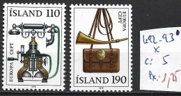 ISLANDE 492-95 * Côte 5 € - Unused Stamps